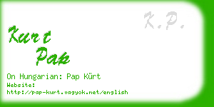 kurt pap business card